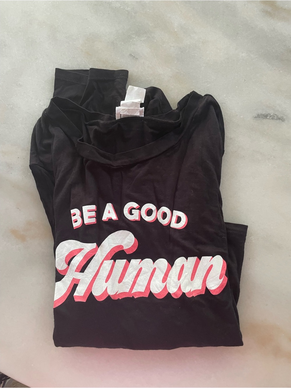 Funky Pink Black Graphic Tee with White & Pink Printing size S